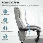 Ergonomisk Kontorsstol med Massagefunktion, Liggande Funktion och Fotstöd, Grå