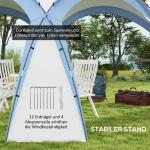 Lusthus Paviljong Event Shelter Blå av Polyester och Metall för Camping och Festival Vattenavvisande Partytält 3,5 x 3,5 m