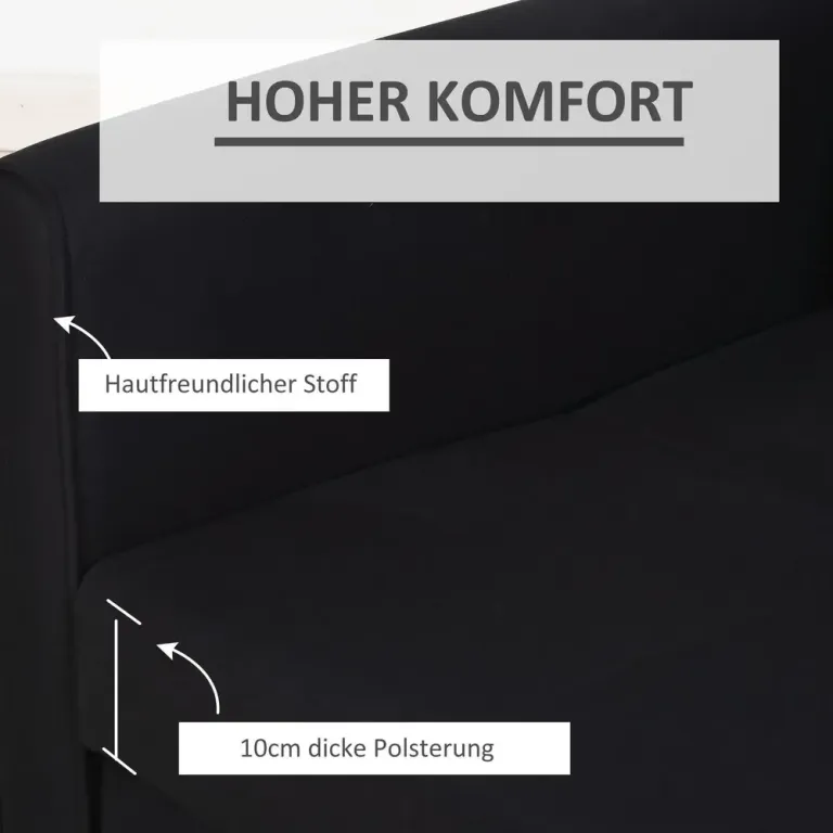 Bäddsoffa 2-Sits Soffa Kolgrå 152 x 101 x 81 cm