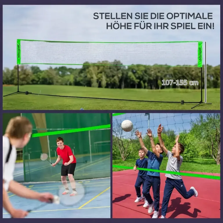 Badmintonset med 2 Racketar och Nät, Flerfärgad