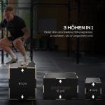 Hoppbox för Träning med Robust Konstruktion och Handtag för Hemmagym Hållbar och Stabil Svart Trä 61 x 51 x 41 cm