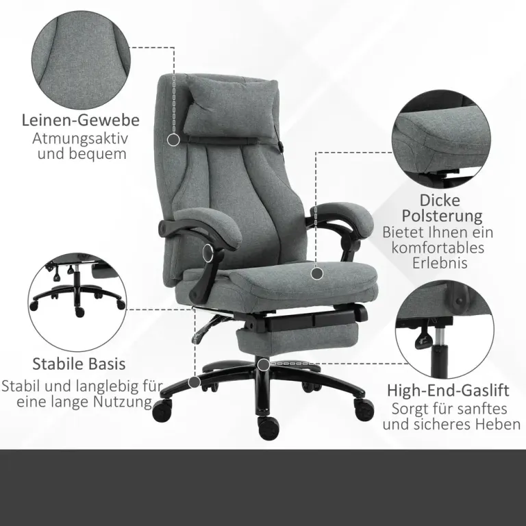 Kontorsstol med Massagefunktion 64 x 74 x 109–117 cm