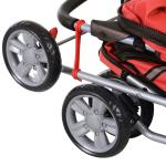 Hundvagn Buggy Röd Polyester och Metall för Hundar och Katter Stroller Jogger Trailer Lätt och Hopfällbar
