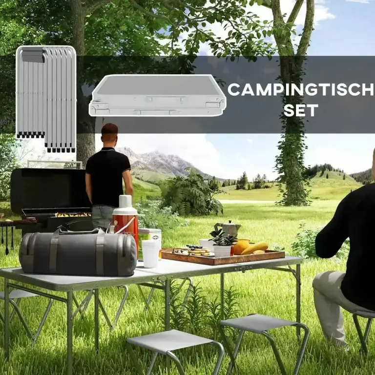 Campingbord Picknickbord Grå av Aluminium och Picknick