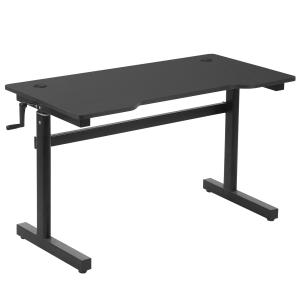 Höj- och Sänkbart Skrivbord med Vev, Ergonomiskt Ståbord för Hemmakontor, Manuell Justering för Aktivt Arbete, Svart, 120 x 60 x 72-117 cm