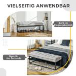 Bänk Sängbänk Ljusgrå av Stål och Linnelook för Sovrum och Hall Stoppad Sminkbänk Lastkapacitet upp till 200 kg 120 x 44 x 45,5 cm