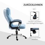Ergonomisk Chefsstol Ljusblått Linne Höj- och Sänkbar Kontorsstol med Bekväm Vaddering Ljusblå 66 X 75 X 110-120 Cm