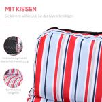 Hopfällbara Solstolar med Dynor 2-Pack, Bekväma Strandstolar med Justerbart Ryggstöd, Lättviktiga Utestolar för Camping, Röd, 60 x 75 x 65-102 cm