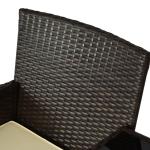 Trädgårdsbänk med Integrerat Bord 2-Sits Konstrotting med Avlastningsyta Stabil Stålram Brun 133 X 63 X 84 Cm