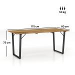 Väderbeständigt Trädgårdsbord i Trä med Paraplyhål, Buffébord för 6 Personer, Brun, 175x80 cm