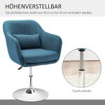 Snurrstol i Linneliknande Polyester och Metall, 60 x 60 x 79–91 cm, Blå