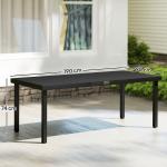 Trädgårdsbord Stabil Svart Aluminium för Trädgård och Altan Robust Matbord för Utomhusbruk i Väderbeständigt Material 190 x 90 x 74 cm