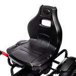 Trampbil Gokart Svart av Metall och Plast för Barn 5-12 År med Justerbar Sits och Handbroms Kettcar Pedalbil Rolig Lek