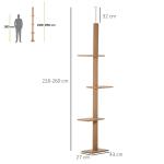 Klösträd Golv-till-Tak, Justerbar Klösmöbel med Sisalpelare, Aktivitetscenter för Katter som Sparar Plats, Ljusbrun, 43 x 27 x 228-260 cm