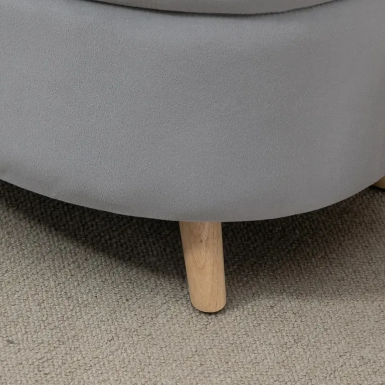 Oval Sittbänk med Förvaring Klädd Bänk i 71 x 51,5 x 42 cm