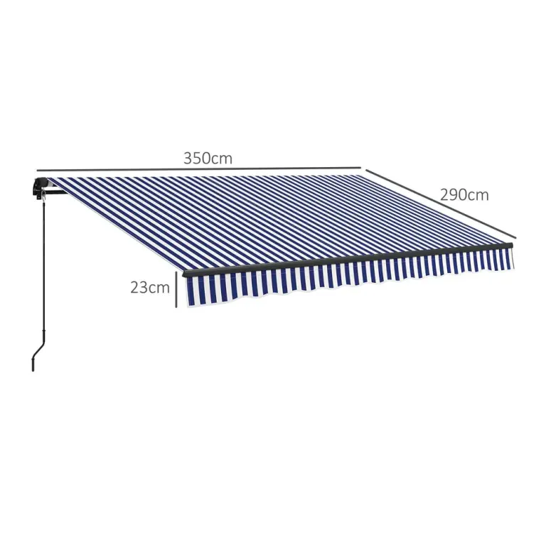 Vikarmsmarkis Altanmarkis Blå Vit av Tyg 350 x 300 cm