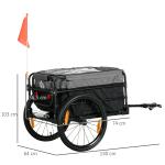 Cykelkärra och Transportvagn 2-i-1, Robust Lastvagn med Luftdäck, Smidig Transport av Last upp till 40 kg, Svart, 130 x 64 x 103 cm