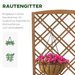 Upphöjd Blomsterbädd med Spaljé, Trädgårdsväxtlåda, Gul, 60 x 30 x 122,5 cm