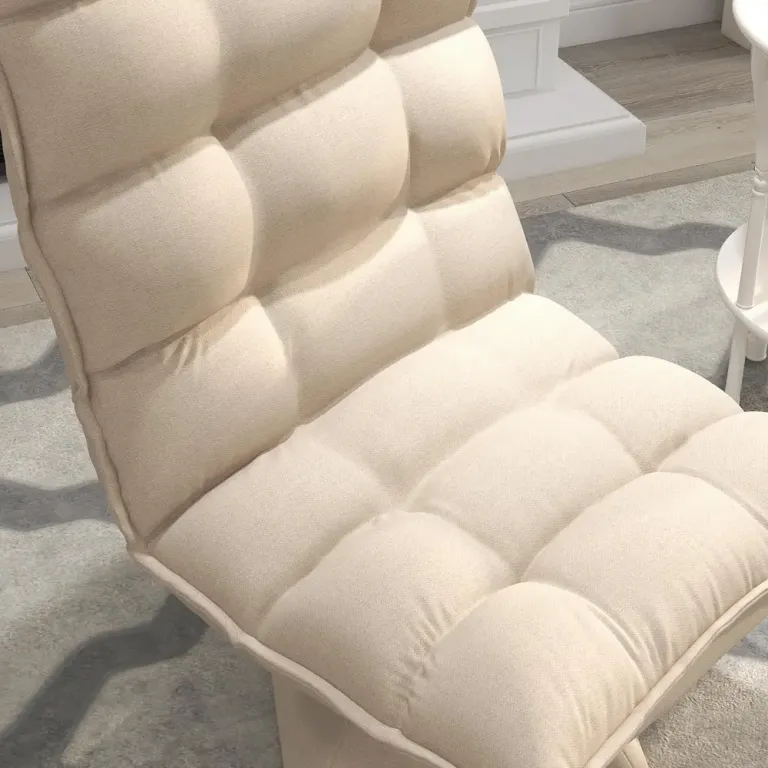 Vridbar Läsfåtölj med Linnelook Beige 62 x 70 x 95 cm