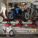 Motorcykellyft Stabil Metall för Verkstad och Garage med Justerbar Höjd för Service och Underhåll av MC Upp till 500 kg