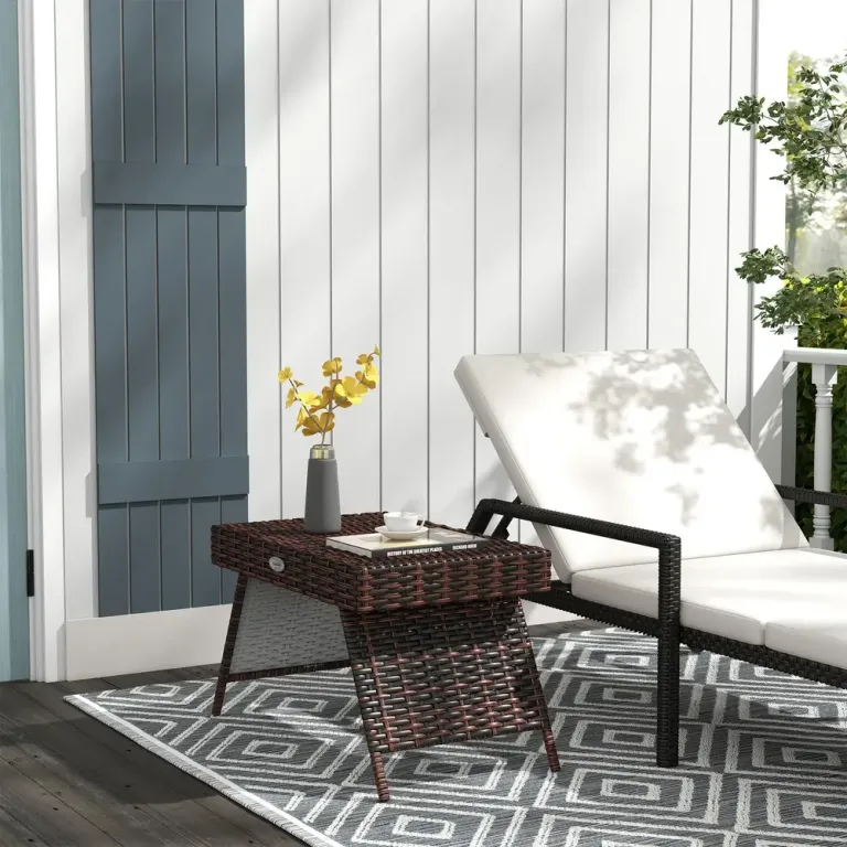 Fällbord Trädgårdsbord Brun av Rotting 60 x 41 x 41 cm