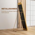 Fristående Lutande Hellängdsspegel med Metallram och MDF, Guld, 160x40 cm