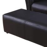 Barnfåtölj med Fotpall Liten Soffa för Barnrummet Mjuk Stoppning Konstläder Ergonomisk Svart 83 X 42 X 41 Cm