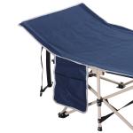 Lägersäng Hopfällbar Campingsäng med Förvaringsväska Stål och Oxford Blå 190 X 68 X 52 Cm