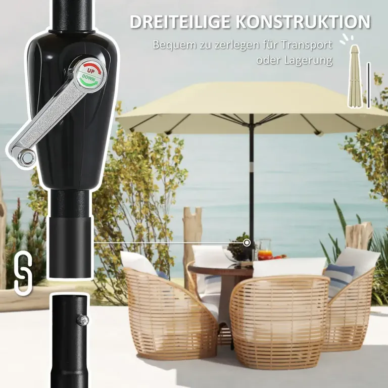 Parasoll Marknadsparaply Åttkantigt Beige 233 cm