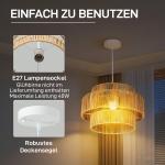 Hänglampa med 3 Våningar och Skärm i Hamparep för Vardagsrum och Matsal Ergonomisk och Elegant Ljusbrun Metall och Rep för Hemmet