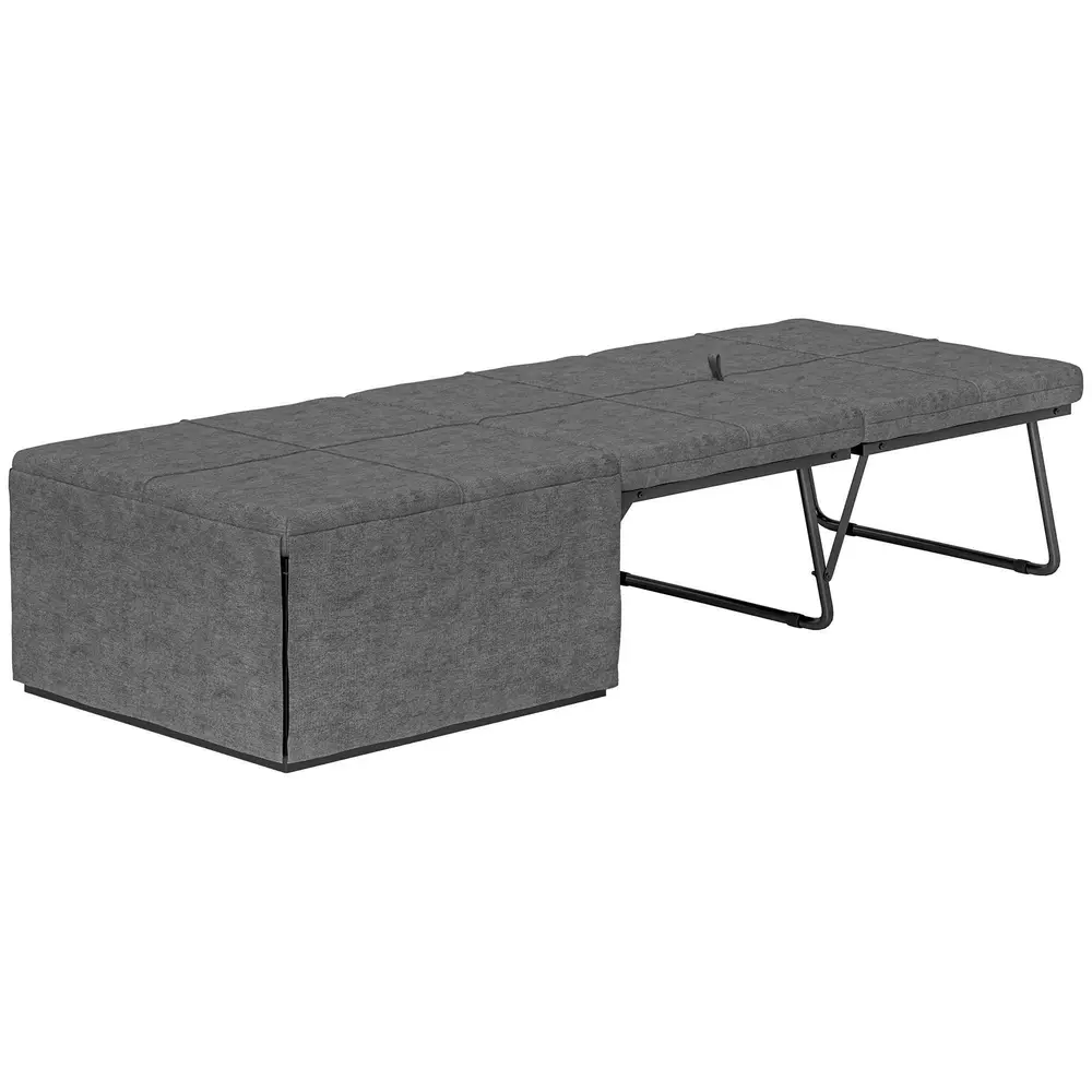 Gästsäng Hopfällbar Säng med Madrass Grå av 190 x 60 Cm
