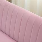 2-Sitsig Soffa i Rosa Sammet, Modern Loungesoffa med Träben, Bekväm Sittplats för Vardagsrum och Sovrum, Rosa, 117 x 56,5 x 77 cm