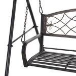 Trädgårdsgunga 2 Personer Verandagunga Metall för Trädgård och Terrass Brons 167 X 123 X 175 Cm