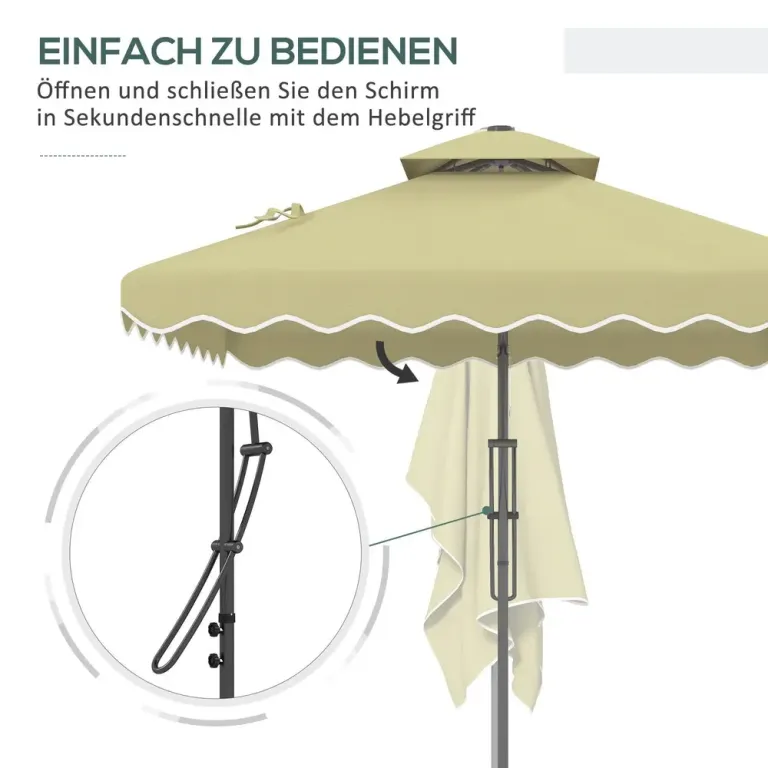Parasoll Balkongparasoll Beige av Metall 243 x 243 cm