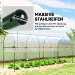 Växthus för Odling med Bogentak och Jordankare för Trädgård Hållbar och Stabil Transparent Plast 400 x 123 x 171 cm