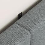 Sänggavel Justerbar Grå Linnelook för Dubbelsäng 160 cm Höjdjusterbar med Metallben Modern Sovrumsinredning