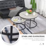 Soffbordset, 2 Runda Häckningsbord, Industriell Design, Metallstomme, Betonglook/Svart