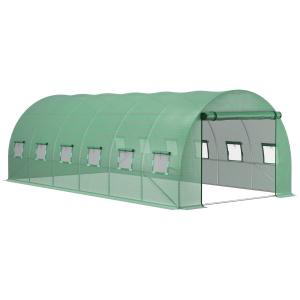 Växthusfilm 6 x 3 x 2 m, Vattentät Trädgårdsfilm med UV-skydd, PE-film, Presenning för Växthus och Polytunnel, Grön