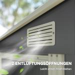 Redskapsbod i Metall med Pulpet-tak och Fundament för Trädgårdsförvaring Hållbar och Stabil Mörkgrå Stål 2,81 m² 154 x 206,5 x 181 cm