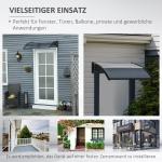 Skydd Ytterdörrstak Välvt Skärmtak Svart av Aluminium och Polykarbonat för Balkong Solskydd och Regnskydd 100 x 75 cm