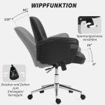 Kontorsstol Skrivbordsstol med Vippfunktion Svart av Mikrofiber för Kontor och Arbetsrum Ergonomisk Snurrstol 120 kg 67 x 69 x 92-102 cm