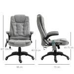 Kontorsstol Massagestol Grå av Tyg och Metall för Kontor Ergonomisk och Höjdjusterbar med Värmefunktion 68 x 72 x 110-120 cm