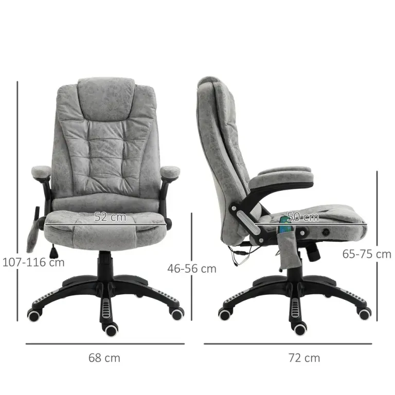 Kontorsstol Massagestol Grå av Tyg 68 x 72 x 110-120 cm