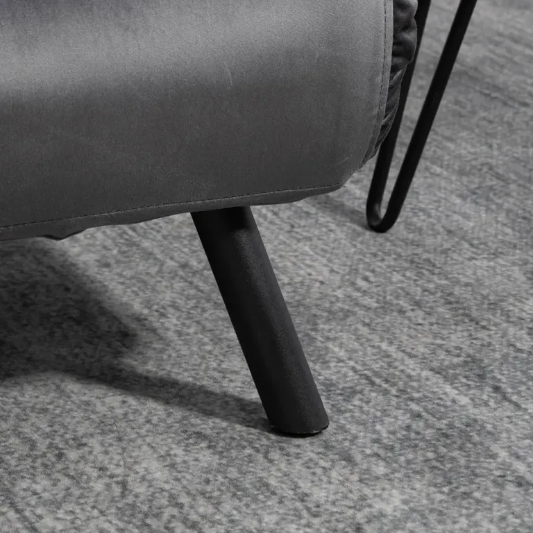 Bäddsoffa 2-Sits Soffa Mörkgrå av Sammet 102 x 73 x 81 cm