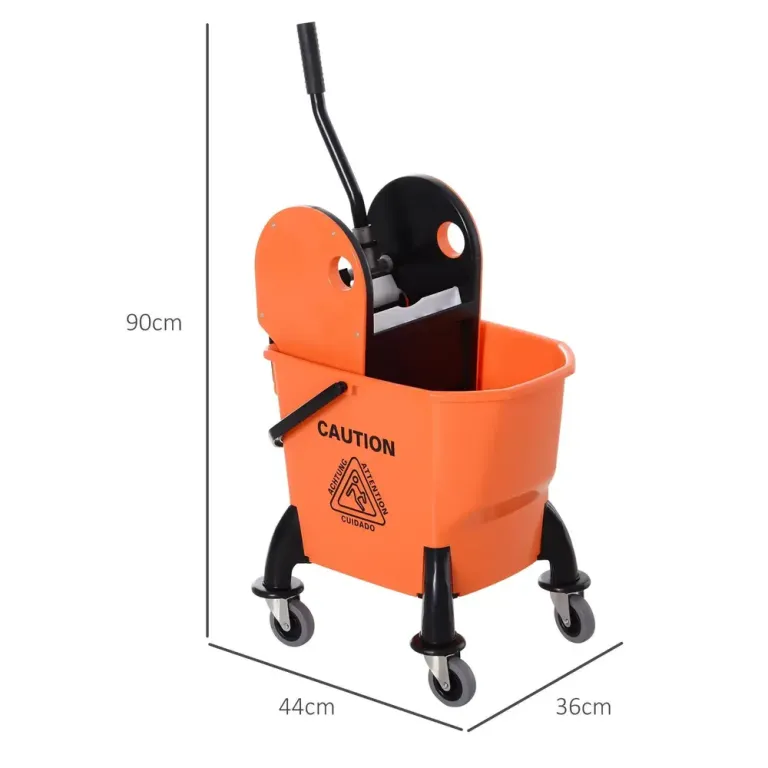Städvagn Moppvagn med Vridare Orange av Plast för Hushåll