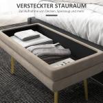 Stoppad Förvaringsbänk, Stål, Beige, 79,5 x 37,5 x 43 cm