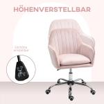 Kontorsstol Skrivbordsstol med Rygg och Armstöd Rosa av Sammetslook ve Metall för Sovrum ve Studier Toalettbordsstol