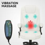 Ergonomisk Skrivbordsstol med Massagefunktion, Krämvit, 68x72x110-120 cm