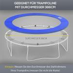 Trampolinkantskydd Blå PVC och Skum för Studsmatta Slitstarkt Skyddsnät för Säkerhet 366 Cm