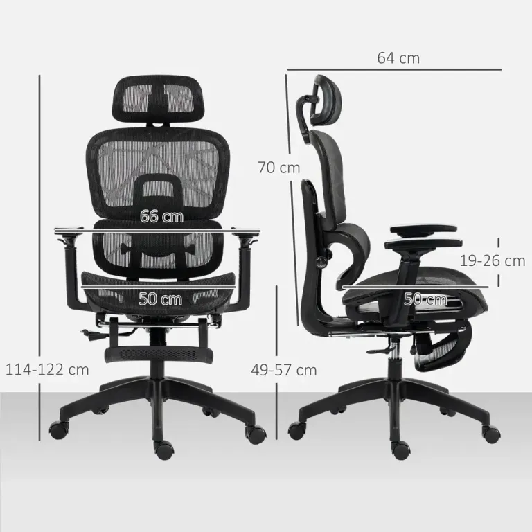 Kontorsstol Ergonomisk Svart av Nät